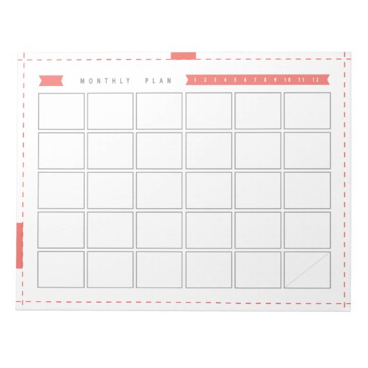 Maandelijkse planner - Rd-lint Notitieblok (Voorkant)