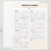 Maandelijkse Planner Sjabloon (Voorkant / Achterkant)