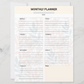 Maandelijkse Planner Sjabloon (Voorkant)