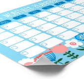Maandelijkse planner sjabloon met botanische illus poster (Hoek)
