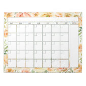  Maandelijkse Planner voor Peach Floral Notitieblok (Voorkant)