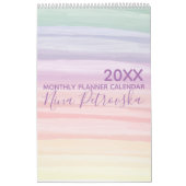 Maandelijkse planner voor regenbooglijnpenselen Wa Kalender (Hoes)