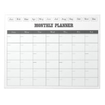 Maandelijkse Planner Witte Eenvoudige Kalender