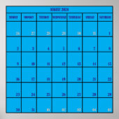 Maandelijkse planning augustus 2020 poster (Voorkant)