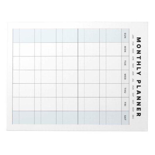 Maandelijkse planning notitieblok (Voorkant)