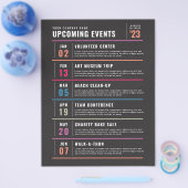 Maandelijkse planning van geplande gebeurtenissen flyer (Enkel)