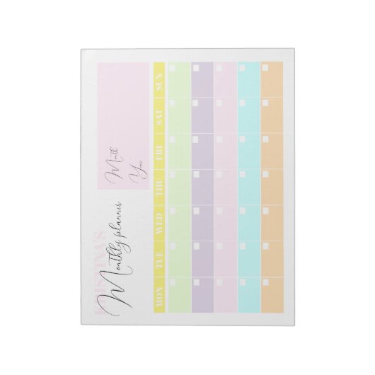 Maandelijkse planning voor moderne pasta's notitieblok (Linkerzijde)