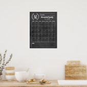 Maandelijkse reeks van het Chalkboard Monogram Age Poster (Keuken)