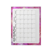 Maandelijkse roze en gouden kalenderlaptop notitieblok (Linkerzijde)