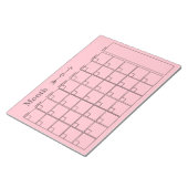 Maandelijkse roze planner notitieblok (Schuin)