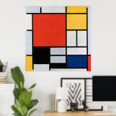 Maandelijkse samenstelling Rood, Geel, Blauw, Zwar Poster (Thuiskantoor)
