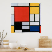 Maandelijkse samenstelling Rood, Geel, Blauw, Zwar Poster (Keuken)