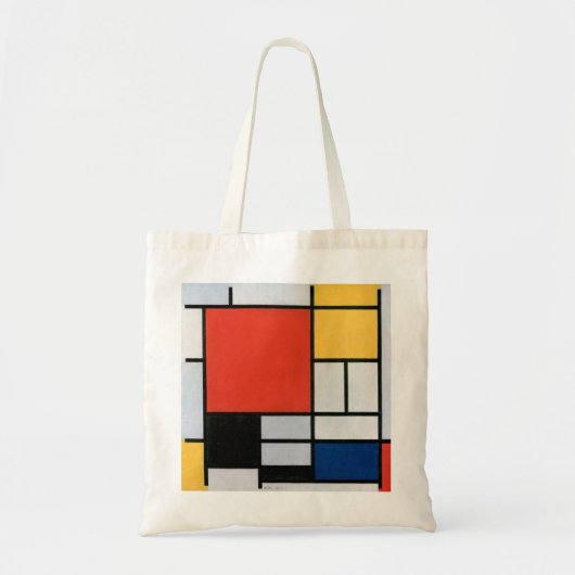 Maandelijkse samenstelling Rood, Geel, Blauw, Zwar Tote Bag (Voorkant)