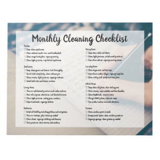Maandelijkse Schoonmaakchecklist voor het Huis Notitieblok
