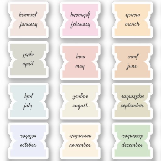 Maandelijkse Script Index Tabs Journal Scheidingst Sticker (Voorkant)