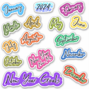 Maandelijkse Stickers 2024 Journal Sticker Pack