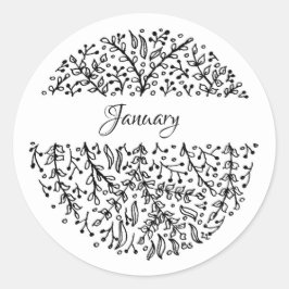 Maandelijkse Stickers Januari - tekst bewerkbaar