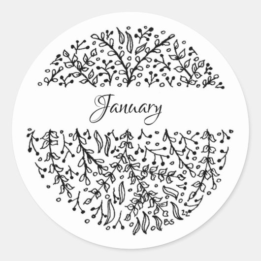Maandelijkse Stickers Januari - tekst bewerkbaar (Voorkant)