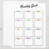 Maandelijkse streefdoelen Planner (Voorkant / Achterkant)