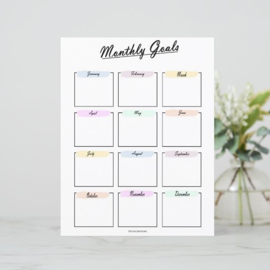 Maandelijkse streefdoelen Planner (Staand voorkant)