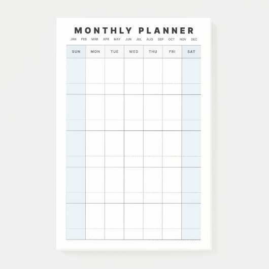 Maandelijkse Studie Planner Post-it® Notes (Voorkant)