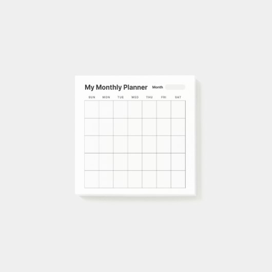 Maandelijkse Studie Planner Post-it® Notes (Voorkant)