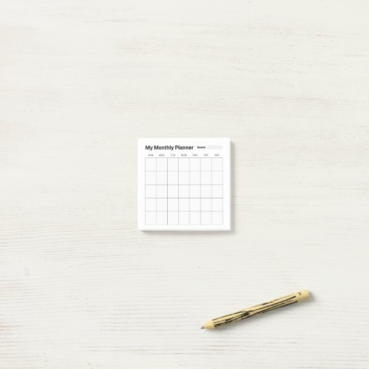 Maandelijkse Studie Planner Post-it® Notes (Op bureau)