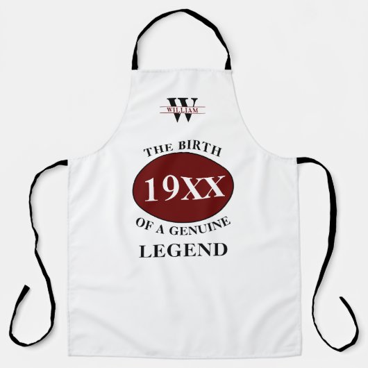 Maandelijkse vaderdag Legende ieder jaar naam Schort (Voorkant)