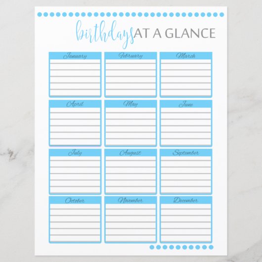 Maandelijkse verjaardag in een oogopslag | Baby Bl (Achterkant)