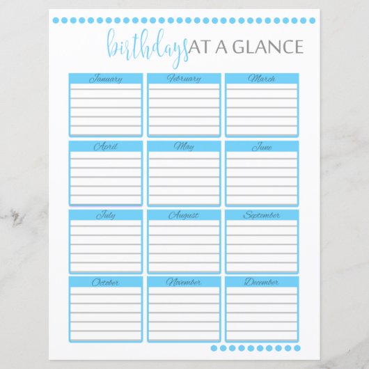 Maandelijkse verjaardag in een oogopslag | Baby Bl (Voorkant)