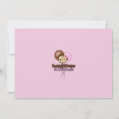 Maandelijkse verjaardagsuitnodiging roze bruin (fo kaart (Achterkant)