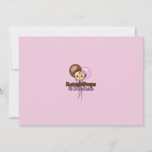 Maandelijkse verjaardagsuitnodiging roze bruin (fo kaart (Achterkant)