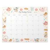 Maandelijkse verkapte planner Tea Party Notitieblok (Voorkant)