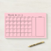 Maandelijkse verkorte platenbank post-it® notes (Op bureau)