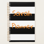 Maandelijkse weekplanning per dag. Zwart-wit Planner (Voorkant)