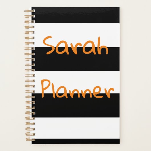 Maandelijkse weekplanning per dag. Zwart-wit Planner (Voorkant)