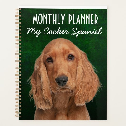 Maandelijkse weekplanning voor Cocker Spaniel Planner (Voorkant)