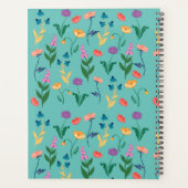 Maandelijkse wildbloemplanner in turquoise planner (Achterkant)