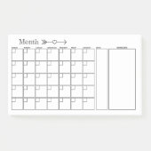 Maandelijkse zwarte en Witte Planner Post-it® Notes (Voorkant)