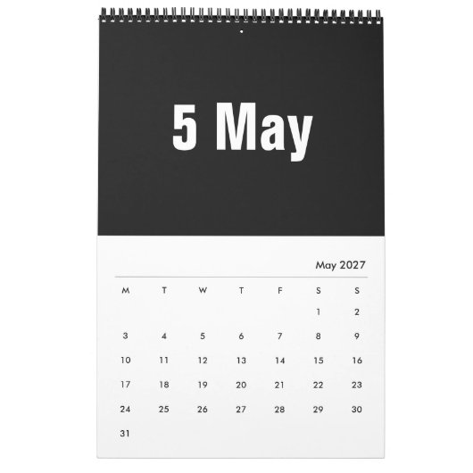 Maanden in het wit 2025 kalender (Mei 2027)