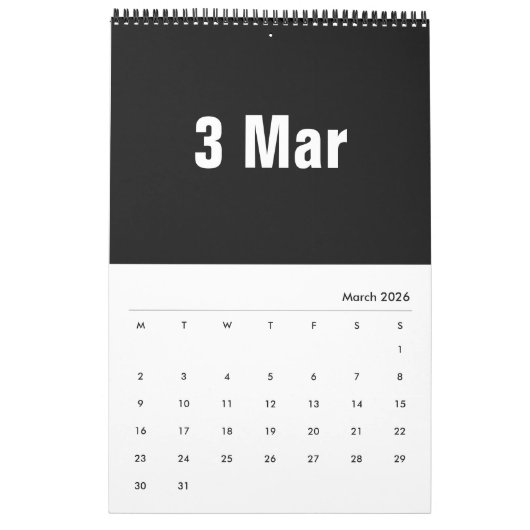 Maanden in het wit 2025 kalender (Mar 2026)