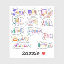 Maanden van de Stickers van het Jaar