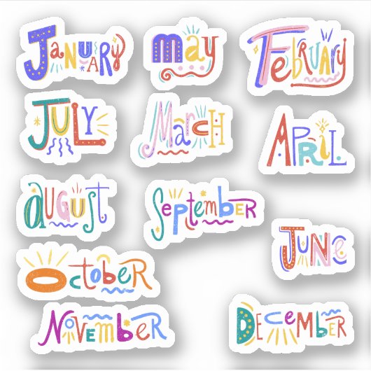 Maanden van de Stickers van het Jaar (Voorkant)