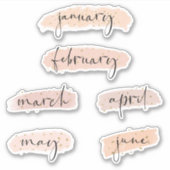 Maanden van het Jaar - januari tot juni Goud Roos Sticker (Voorkant)