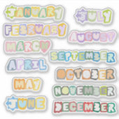 maanden van het jaar journaalstickers sticker (Voorkant)