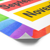 Maanden van het Jaar kleurrijk Poster (Hoek)