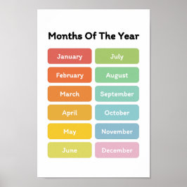 Maanden van het jaar leren poster