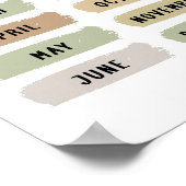 Maanden van het Jaar Poster - Earth Tones (Hoek)