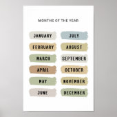 Maanden van het Jaar Poster - Earth Tones (Voorkant)