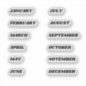Maanden van het Jaar Sticker Set Retro (Voorkant)